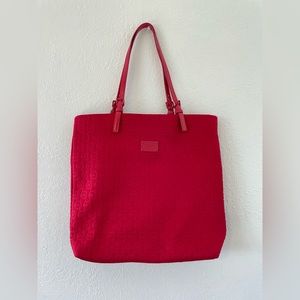 Michael Kors Jet Set MK Signature Tote Purse Bag, Red Neoprene Logo